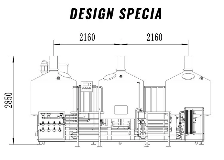 layout 1000L Brewhouse Brewing Equipment layout 1000L Brewhouse Brewing Equipment